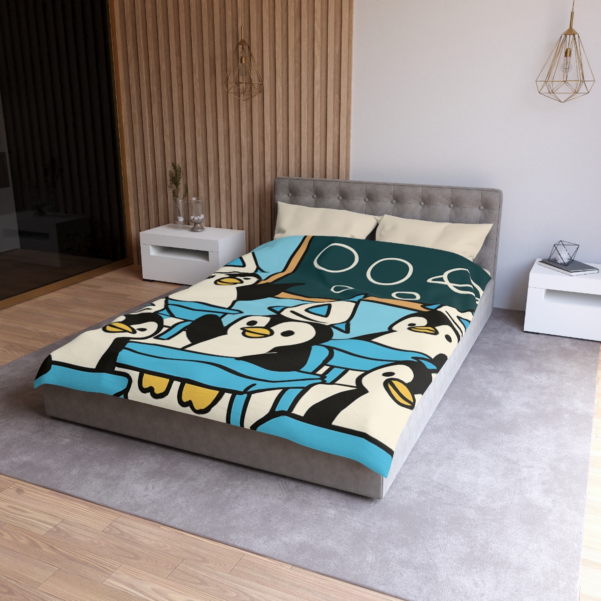 Rocket Penguin Class stylish duvet covers