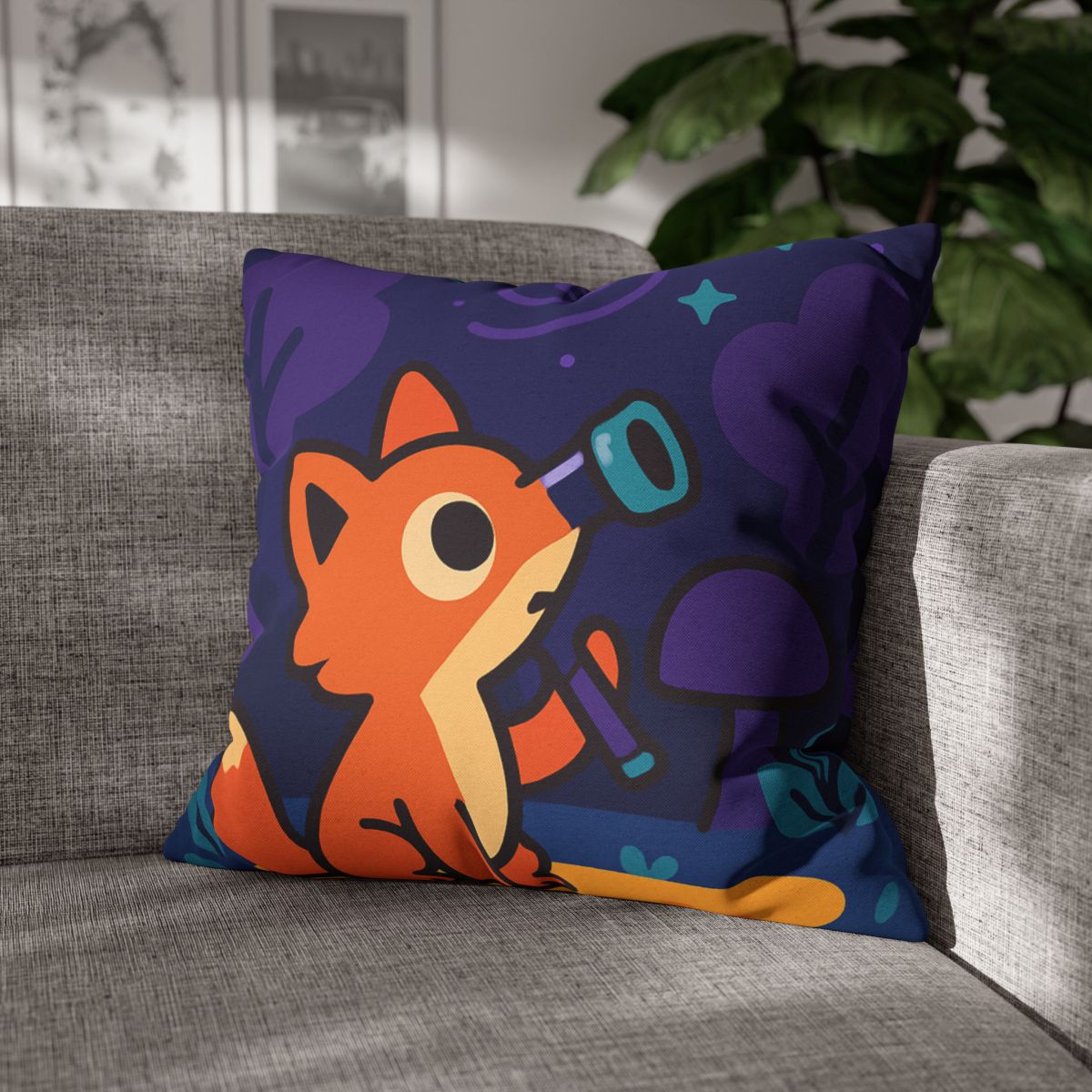 Nebula Forest Fox custom pillow cases