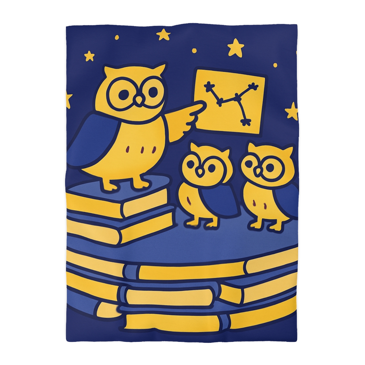 Starlight Library Run By Owls designer printed duvets