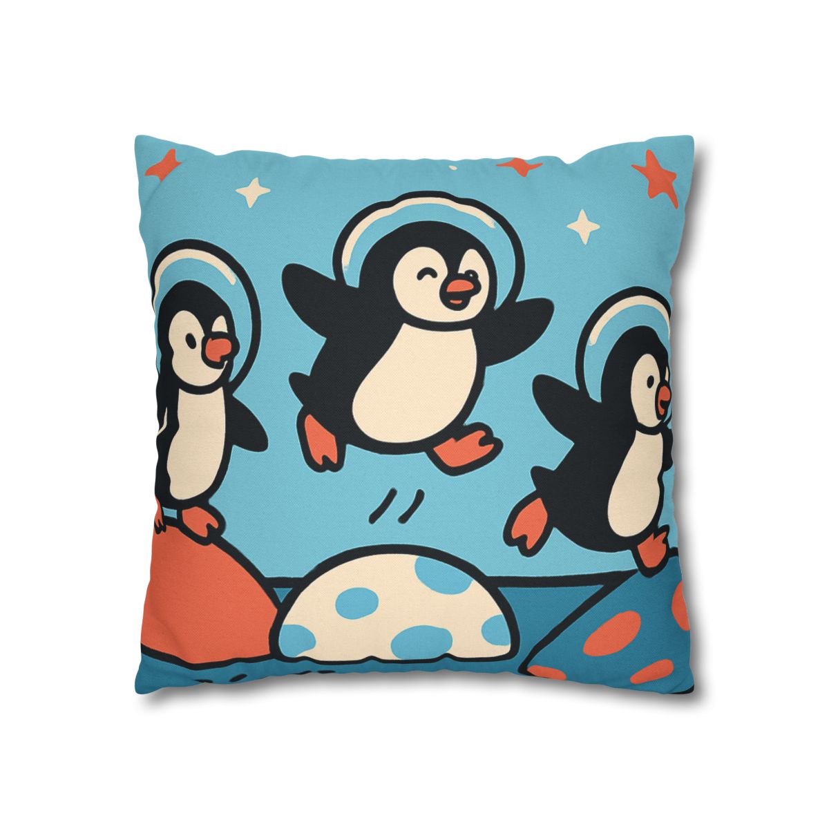 Planet Hopper Penguins trendy patterned pillow cases