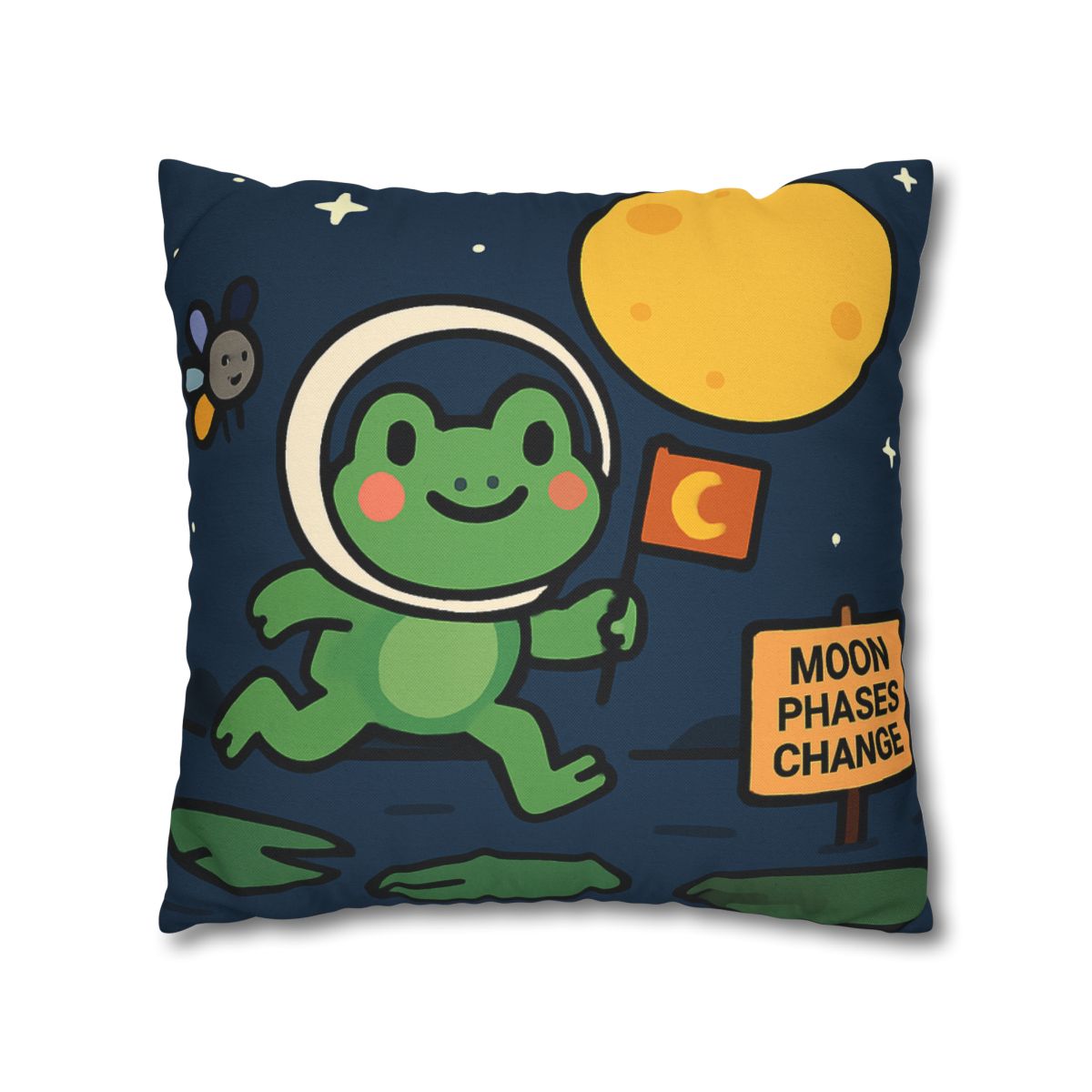 Moonlight Marsh Frog Astronaut unique gift pillow cases