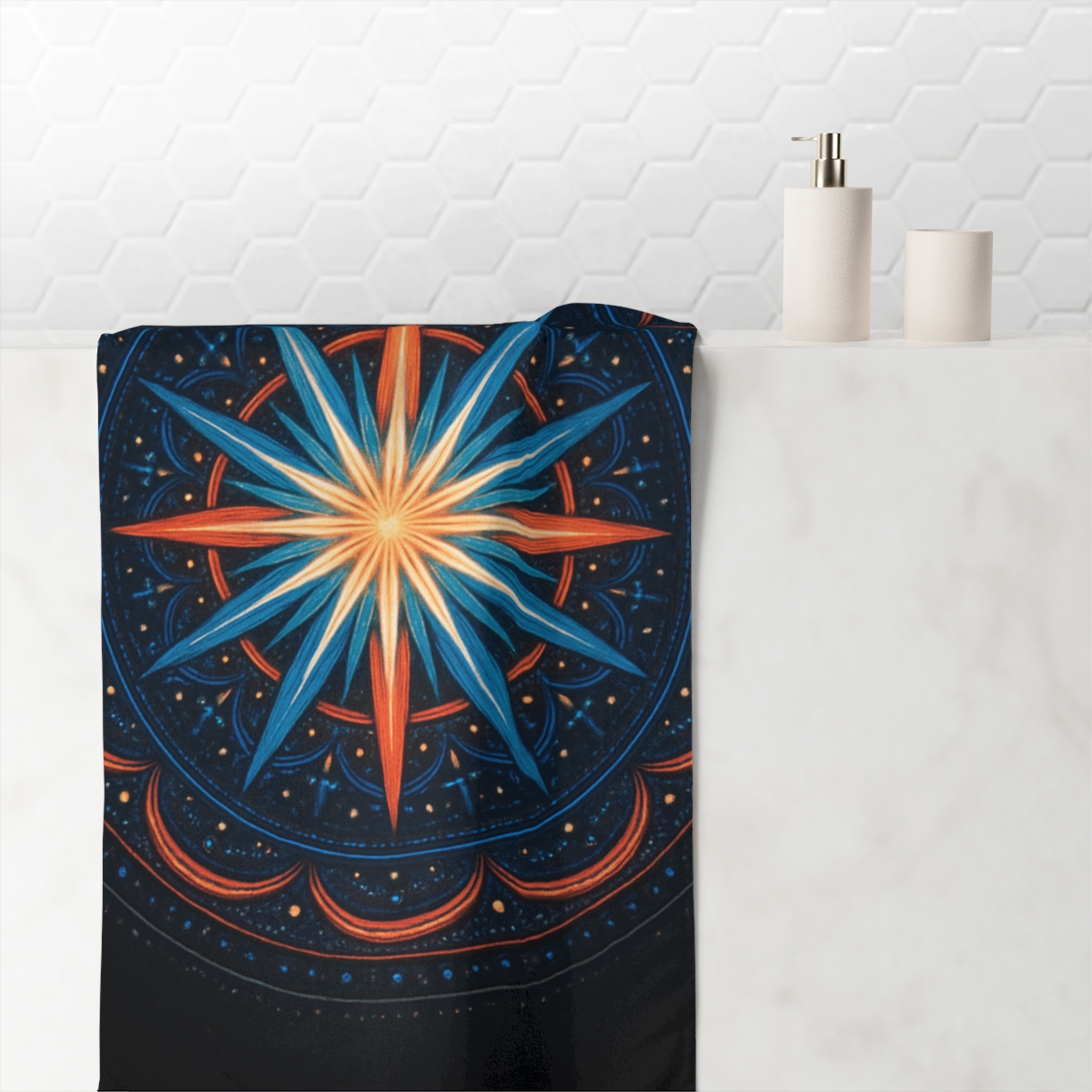 Photon Burst Mandala trendy hand towels