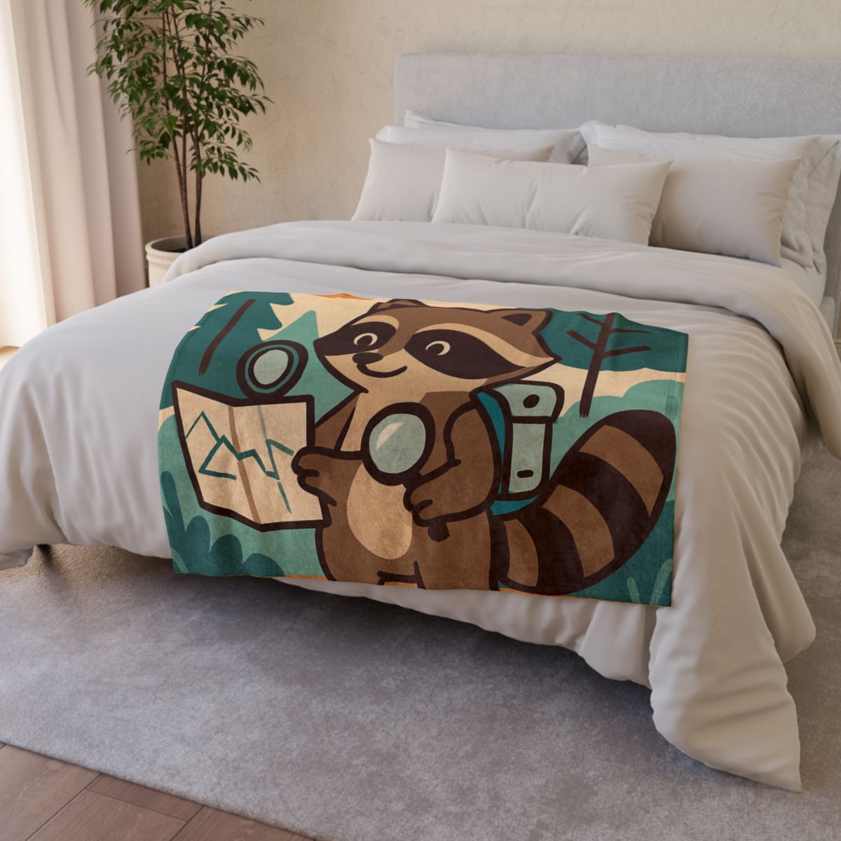 Robot Ranger Raccoon personalized cozy blankets