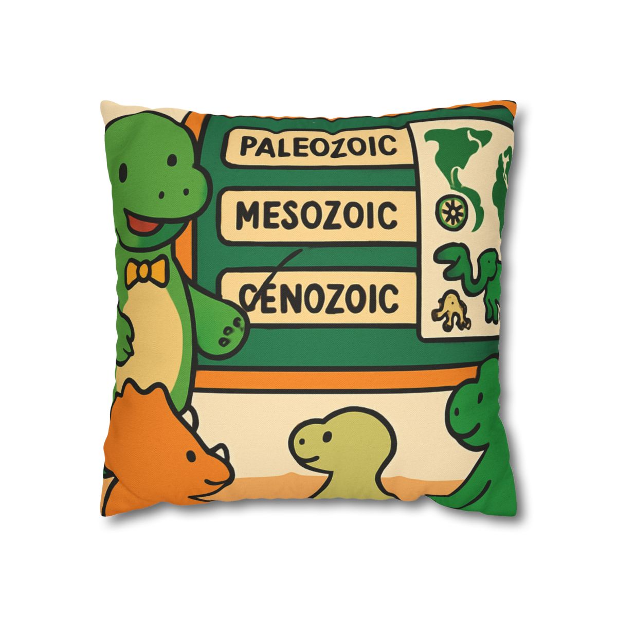 Time Traveling Dino Classroom soft cotton pillow cases