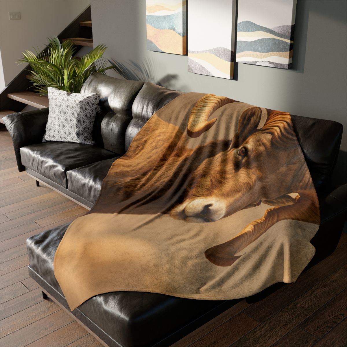 Canyon Echo Bighorn Sheep stylish throw blankets