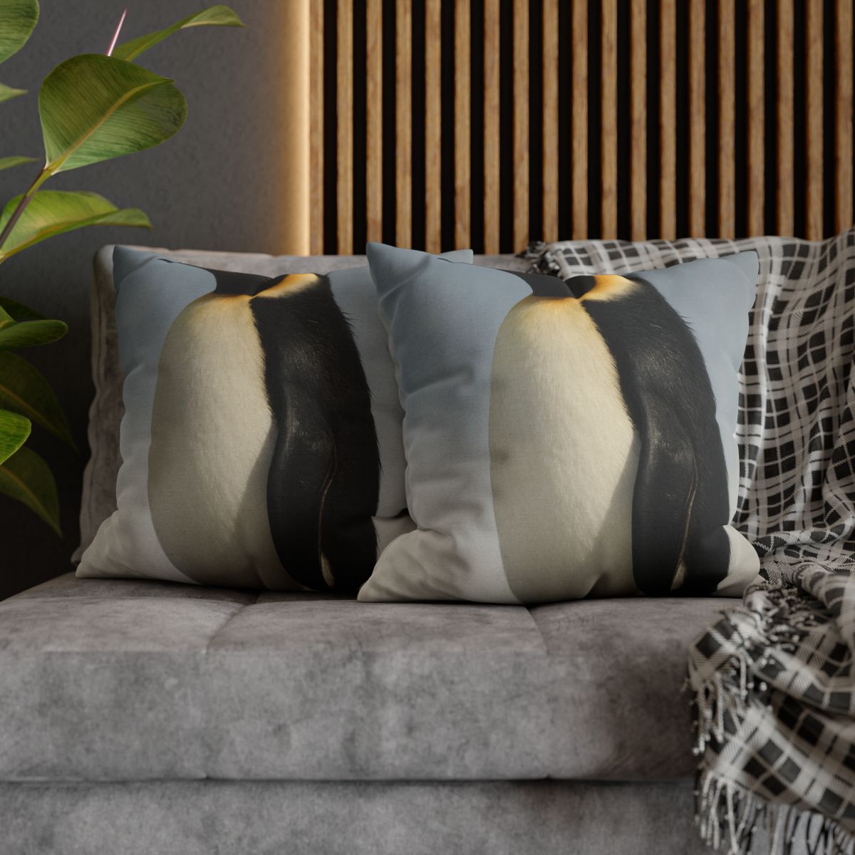 Glacier Gleam Emperor Penguin designer print pillow cases