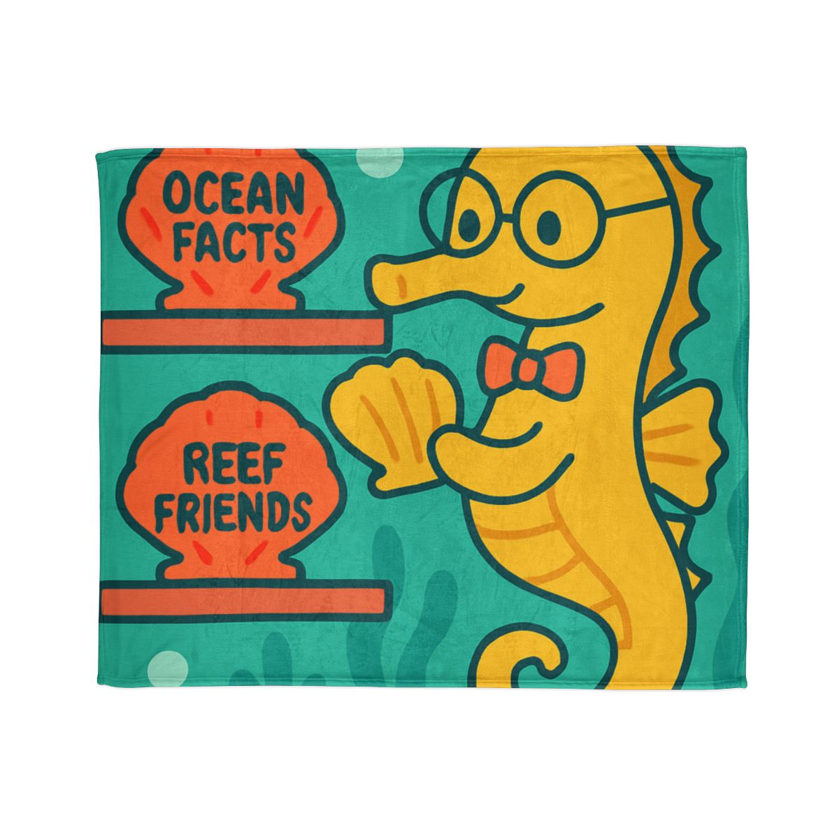 Underwater Library Of The Seahorse Librarian designer printed blankets