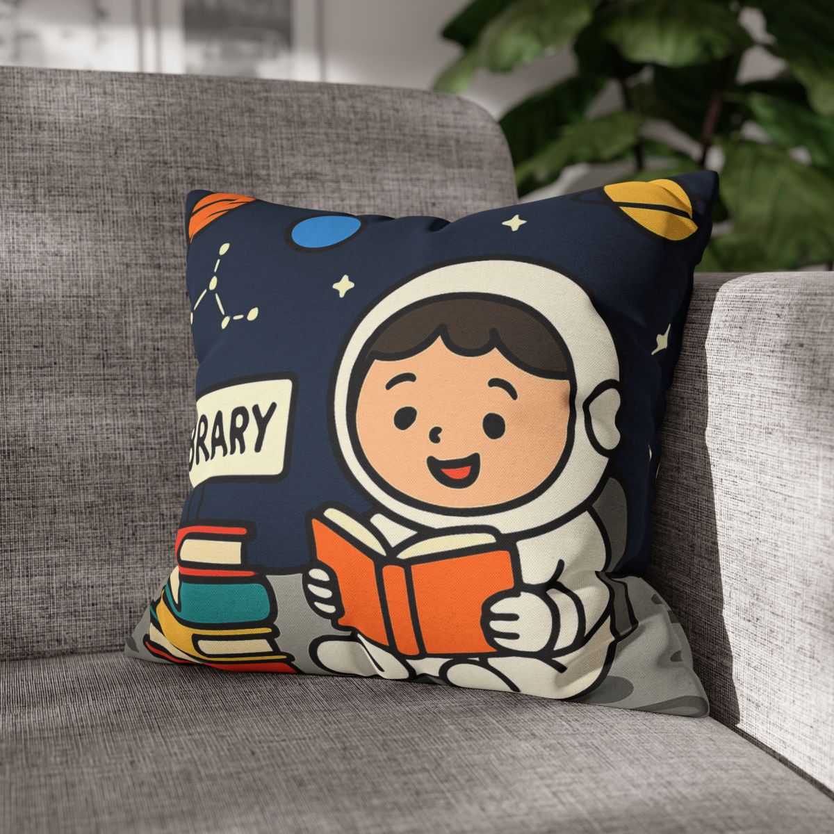Galaxy Library On The Moon custom pillow cases