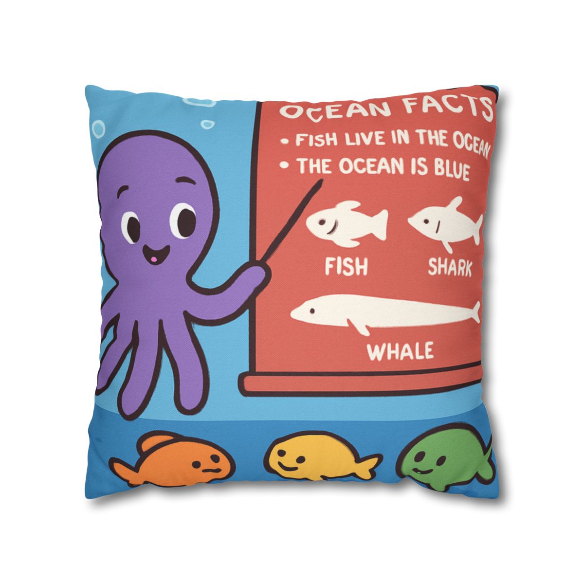 Coral Classroom With Professor Octopus soft cotton pillow cases