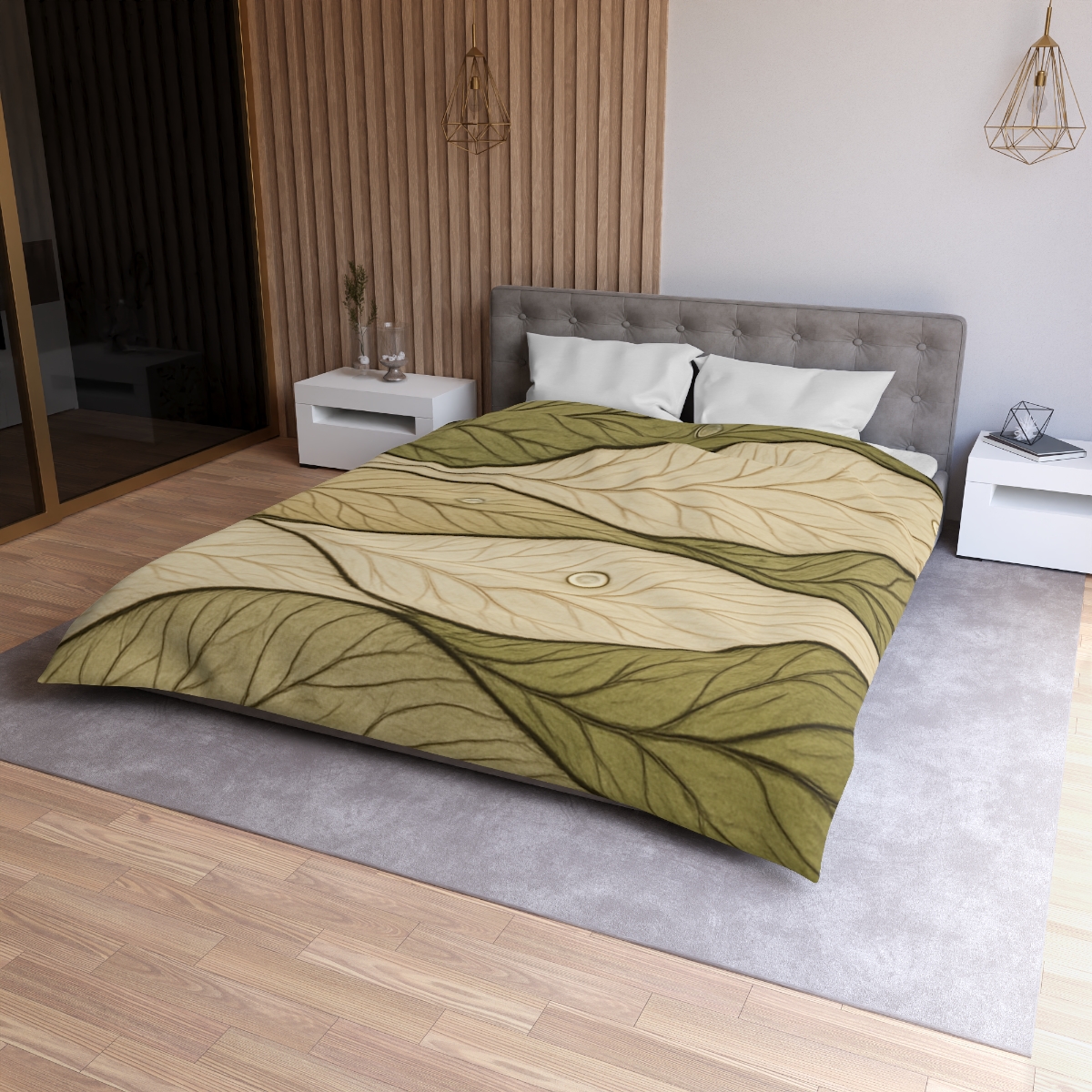 Leaf Vein Topography Waves trendy bedroom duvets