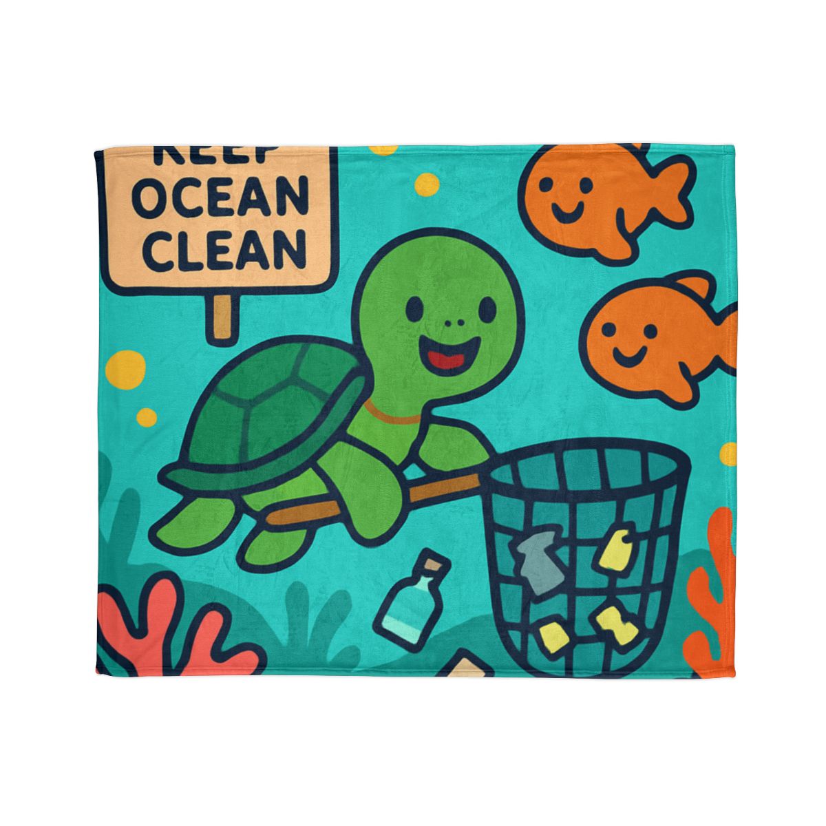 Coral Reef Clean Up Crew custom blankets