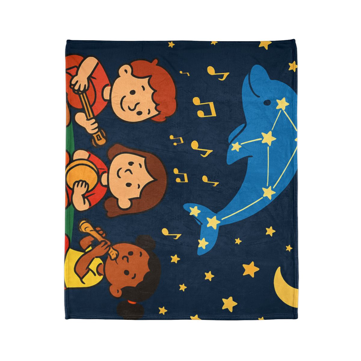 Starlight Orchestra Of The Dolphin Constellation designer printed blankets