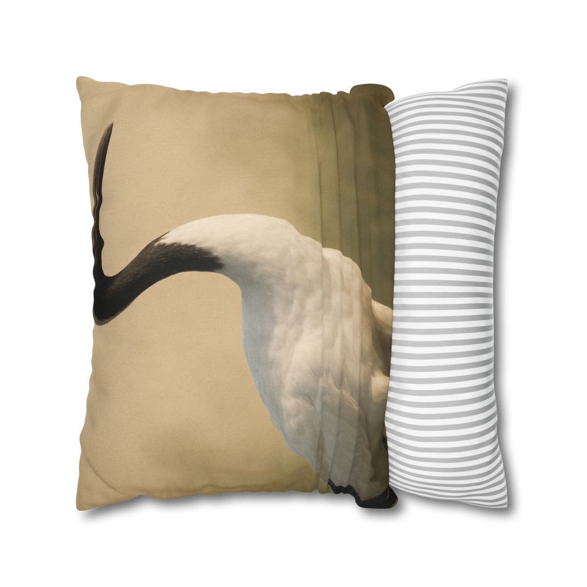 Quiet Halo Red Crowned Crane custom pillow cases