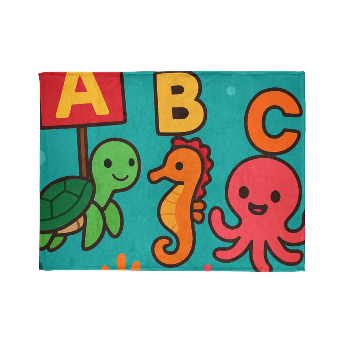 Coral Reef Alphabet Parade soft fleece blankets
