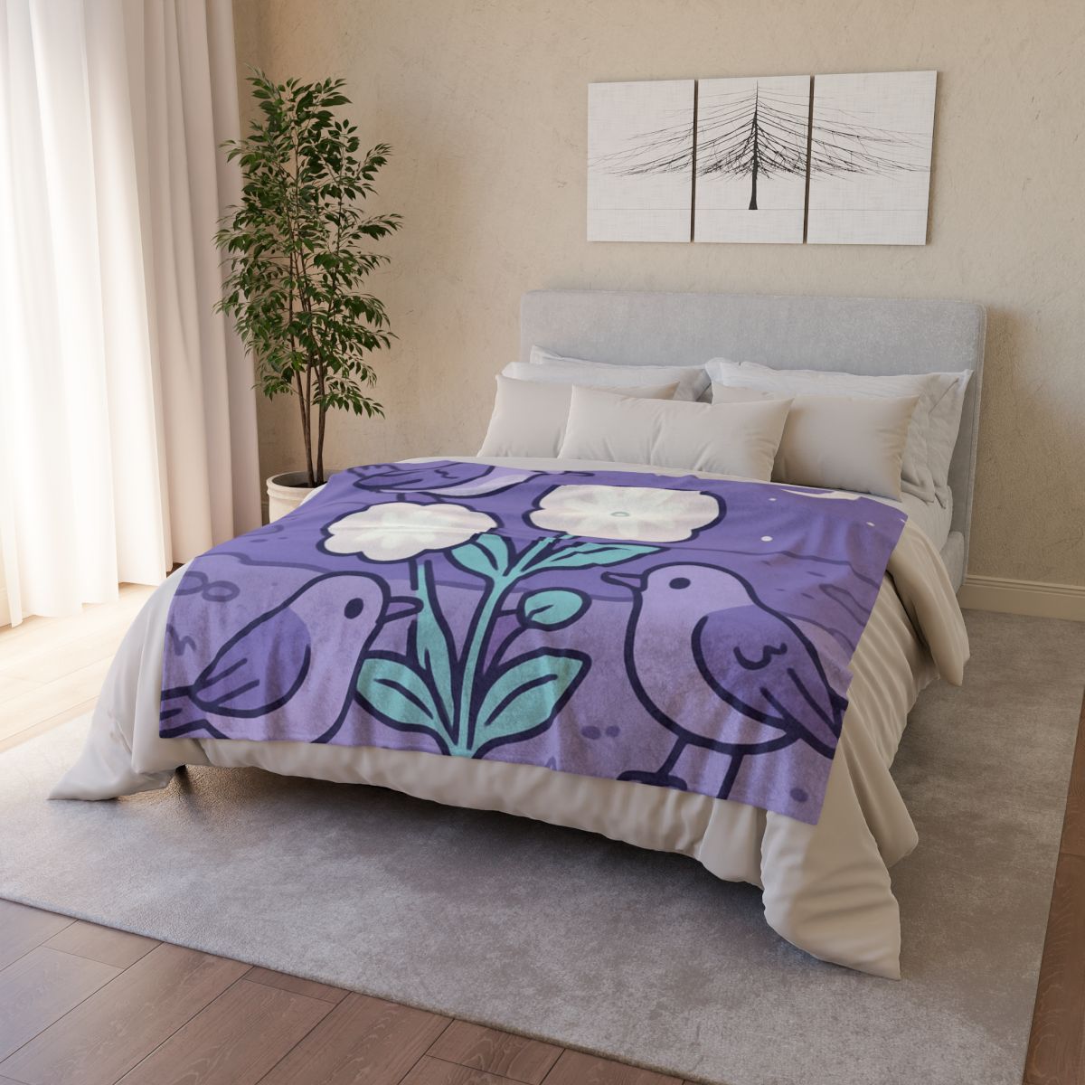 Moon Garden Nightingales trendy patterned blankets