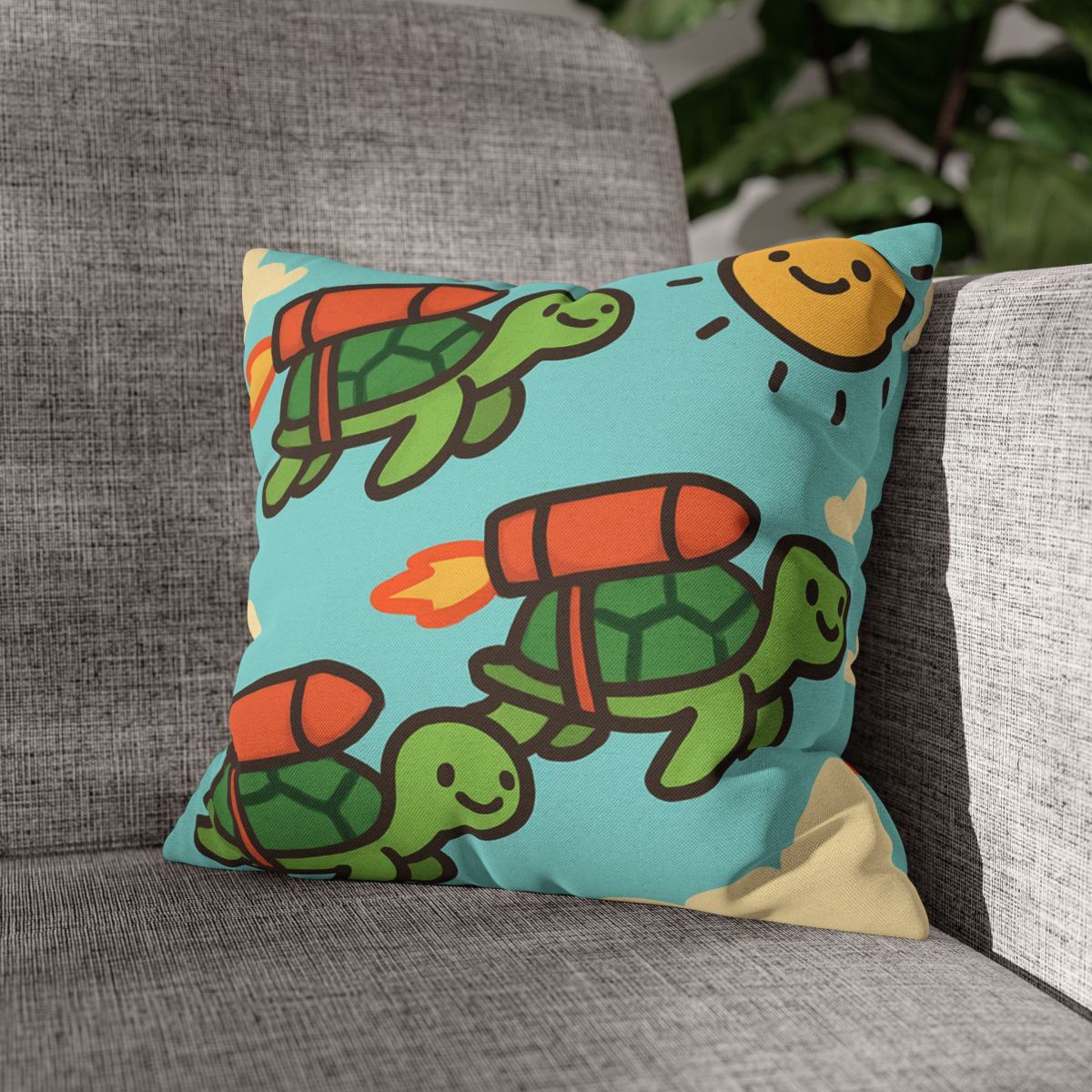 Rocket Powered Turtles comfortable bedding pillow covers