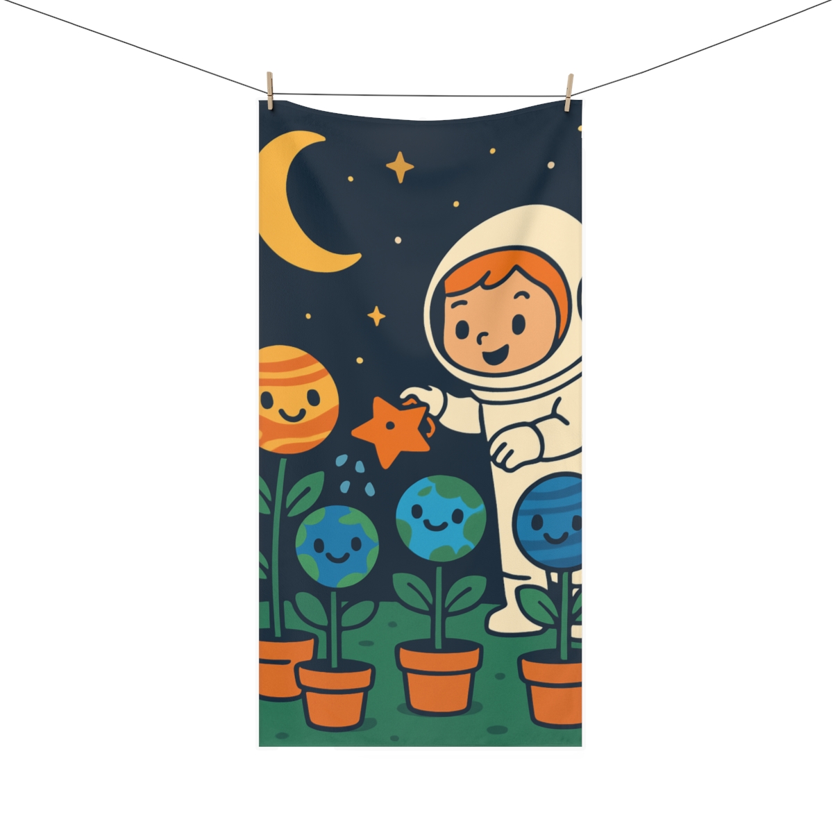 Galaxy Garden Of Friendly Planets trendy hand towels
