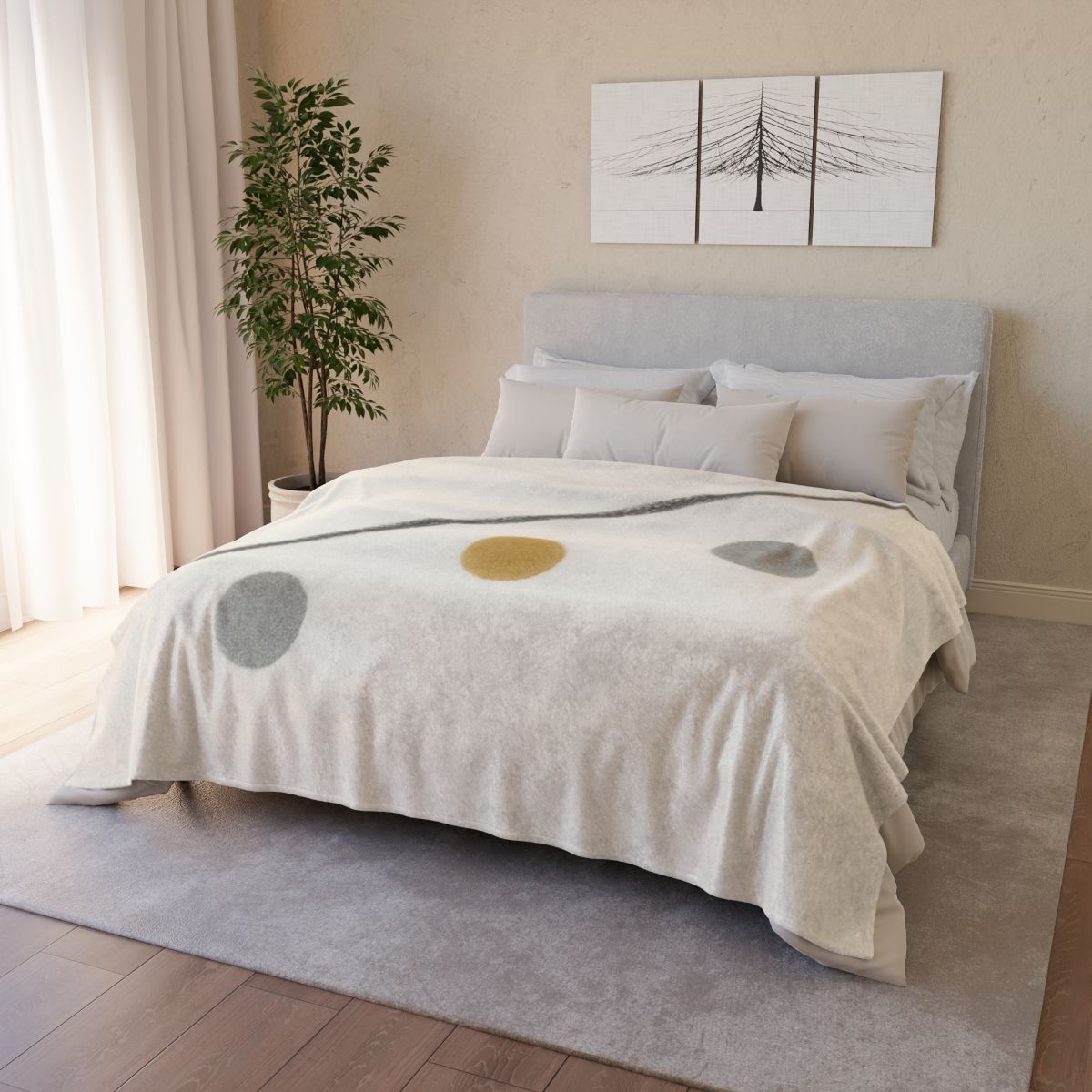 Diagonal Line And Triple Circles personalized cozy blankets