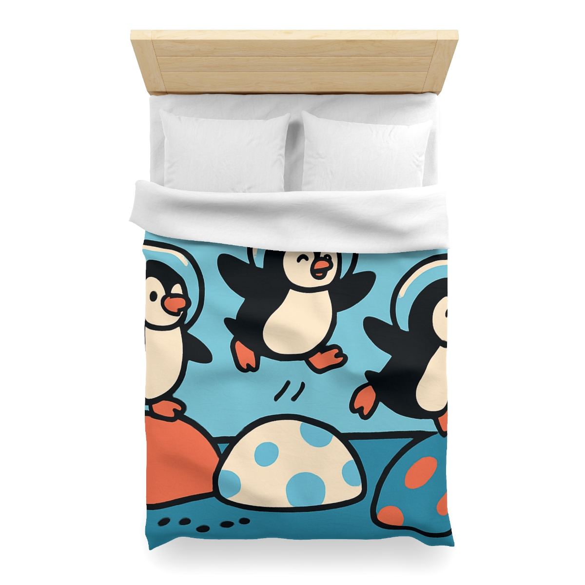 Planet Hopper Penguins personalized bedding duvets
