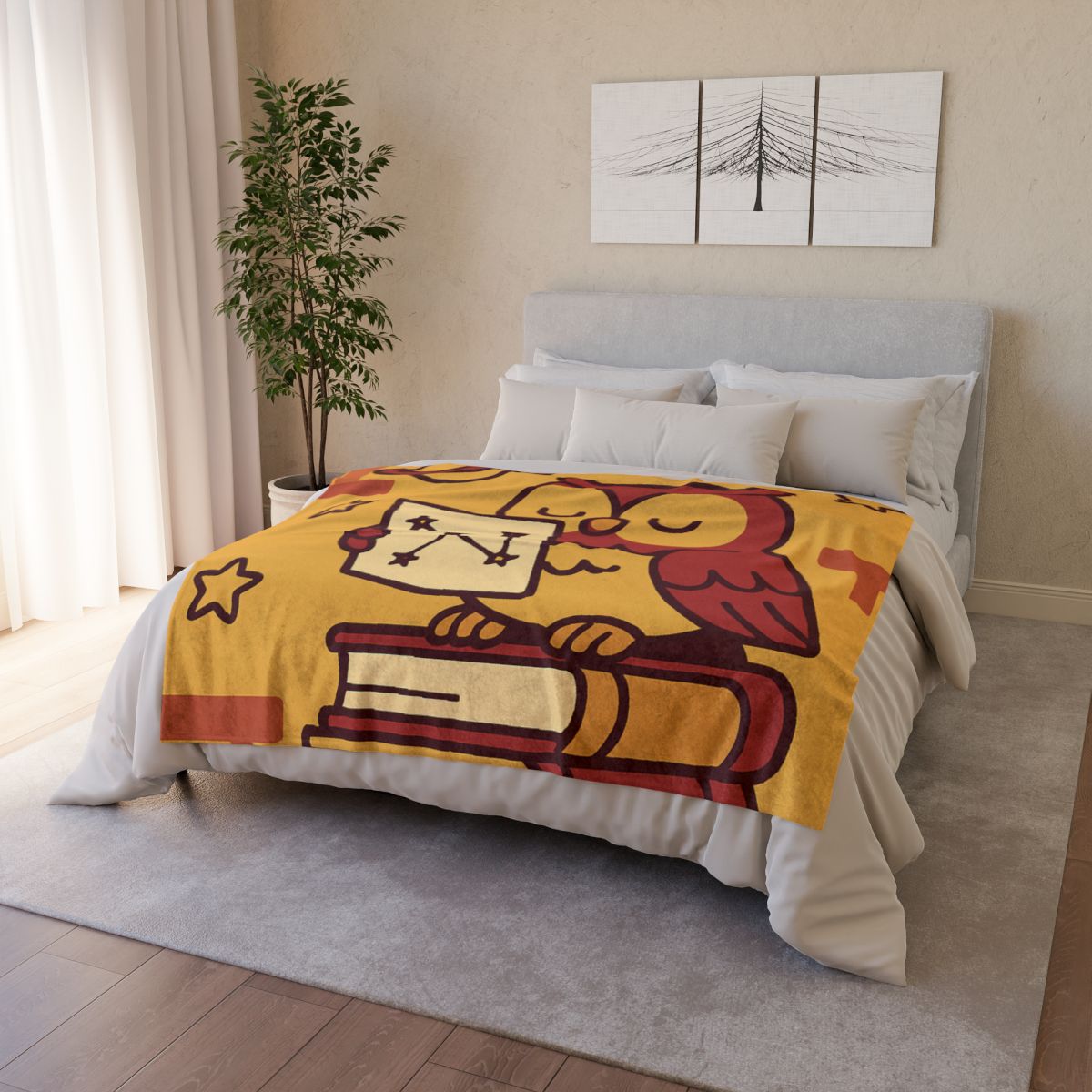 Cosmic Owl Library custom blankets