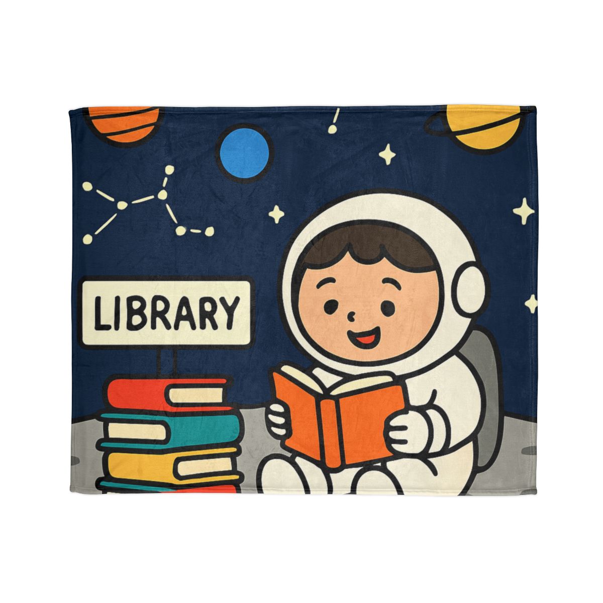 Galaxy Library On The Moon warm winter blankets