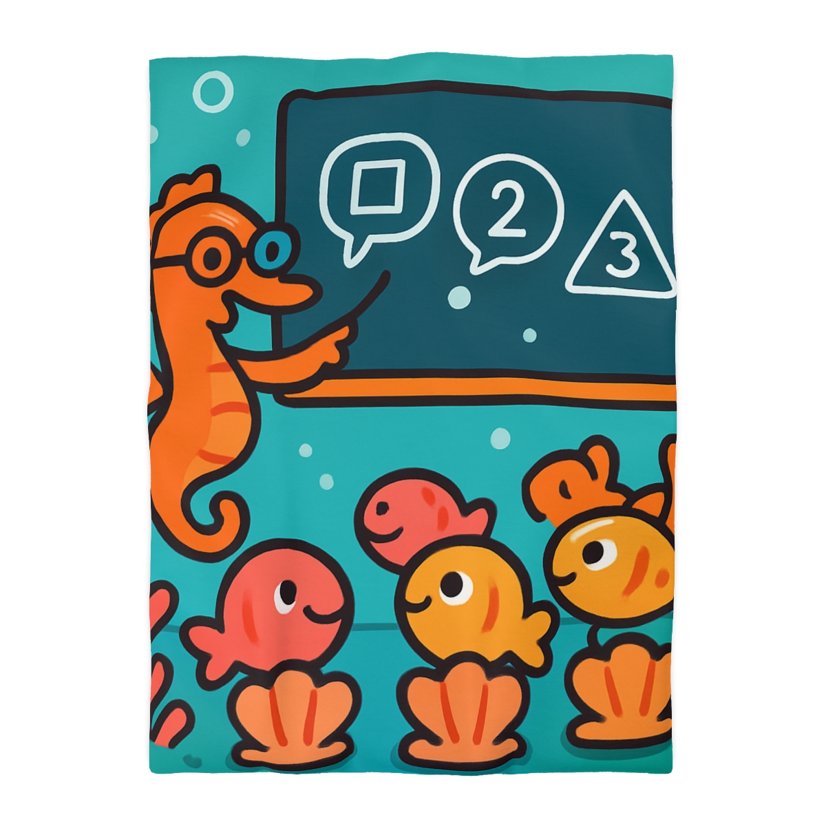 Coral Classroom With The Seahorse Teacher custom duvets