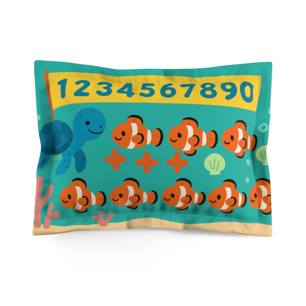 Coral Reef Math Parade soft plush pillows