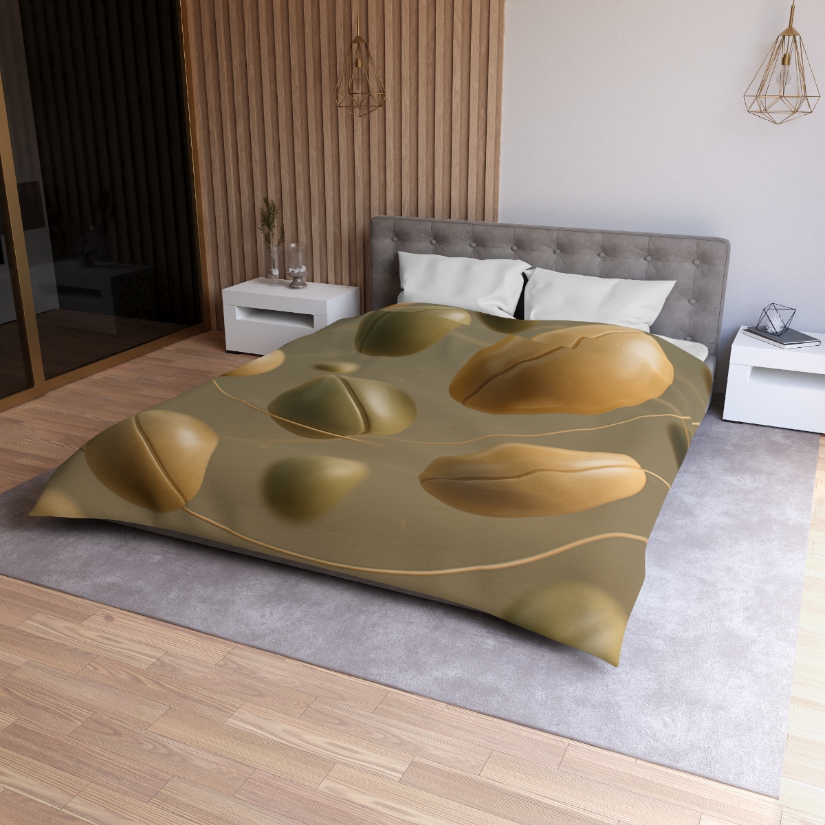 Seed Pod Orbit Cluster designer printed duvets