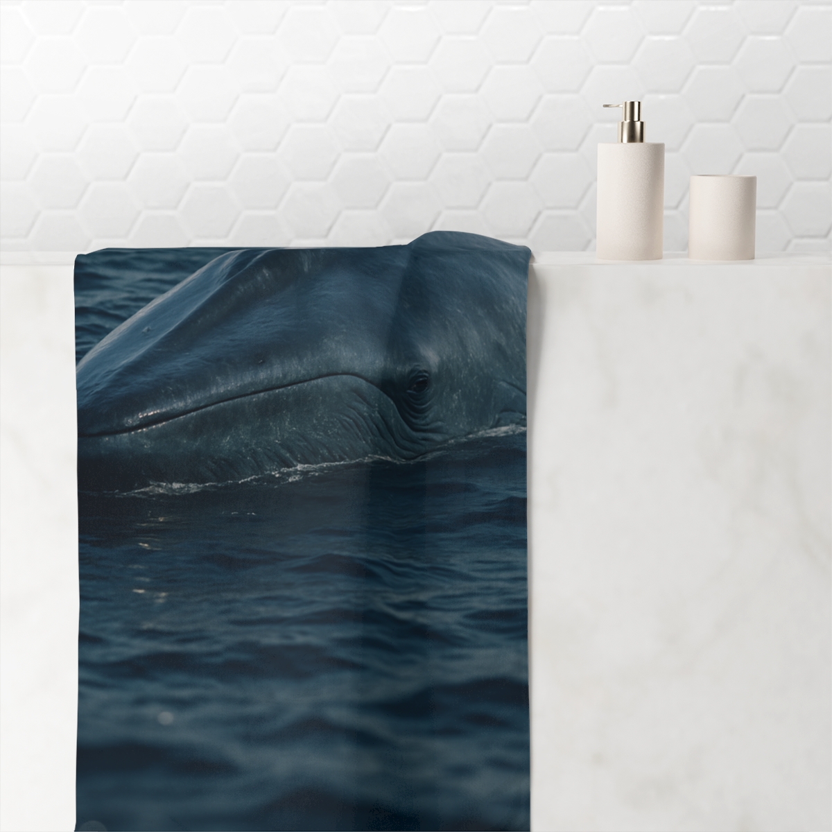 Ocean Song Blue Whale unique gift towels
