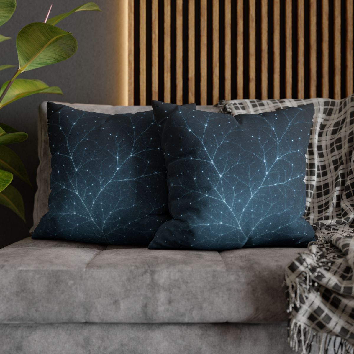 Starlit Fractal Canopy soft cotton pillow cases