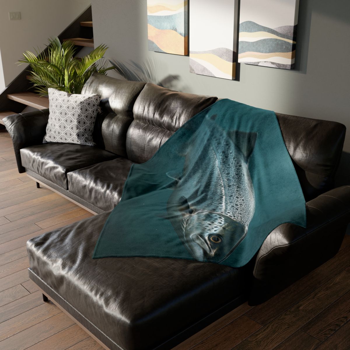 Silver Run Atlantic Salmon personalized cozy blankets