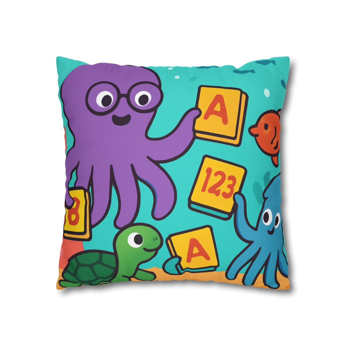 Octopus Librarian In Coral Reef School custom pillow cases