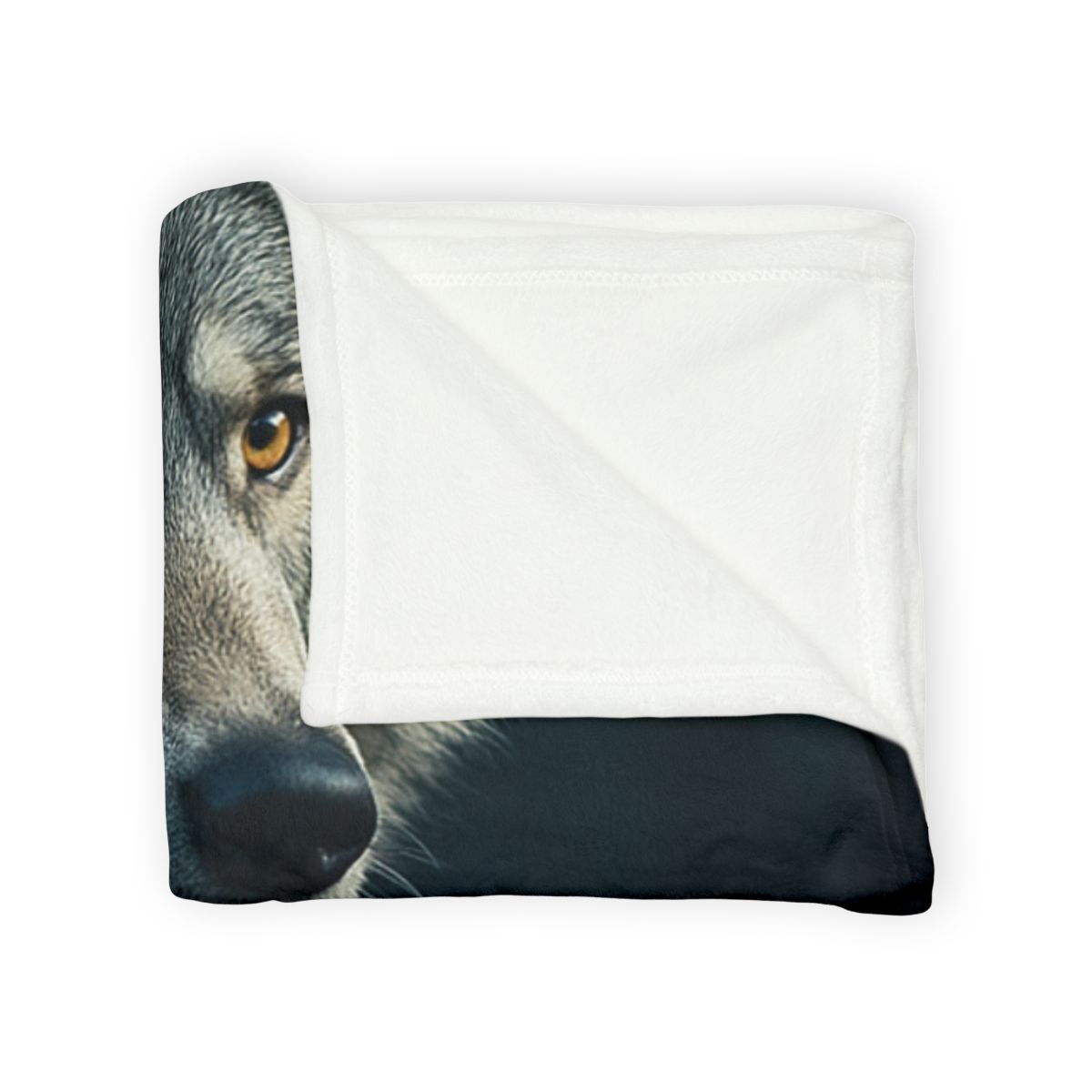 Moonlit Pause Gray Wolf personalized cozy blankets