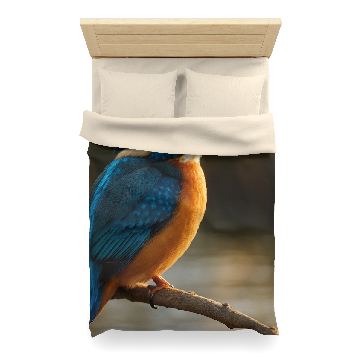 Azure Gaze Common Kingfisher designer printed duvets