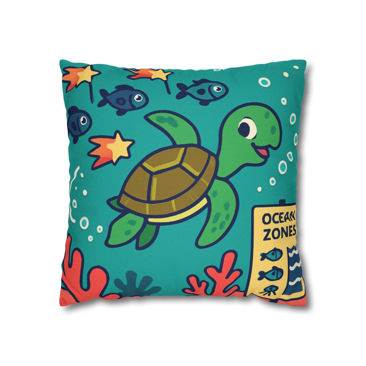 Coral Comet Turtle Parade trendy patterned pillow cases