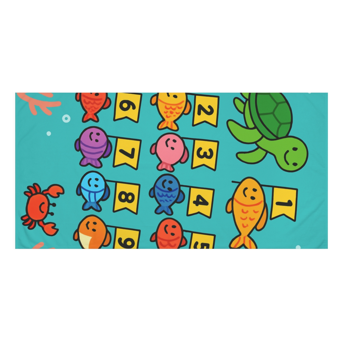 Coral Reef Math Parade trendy hand towels