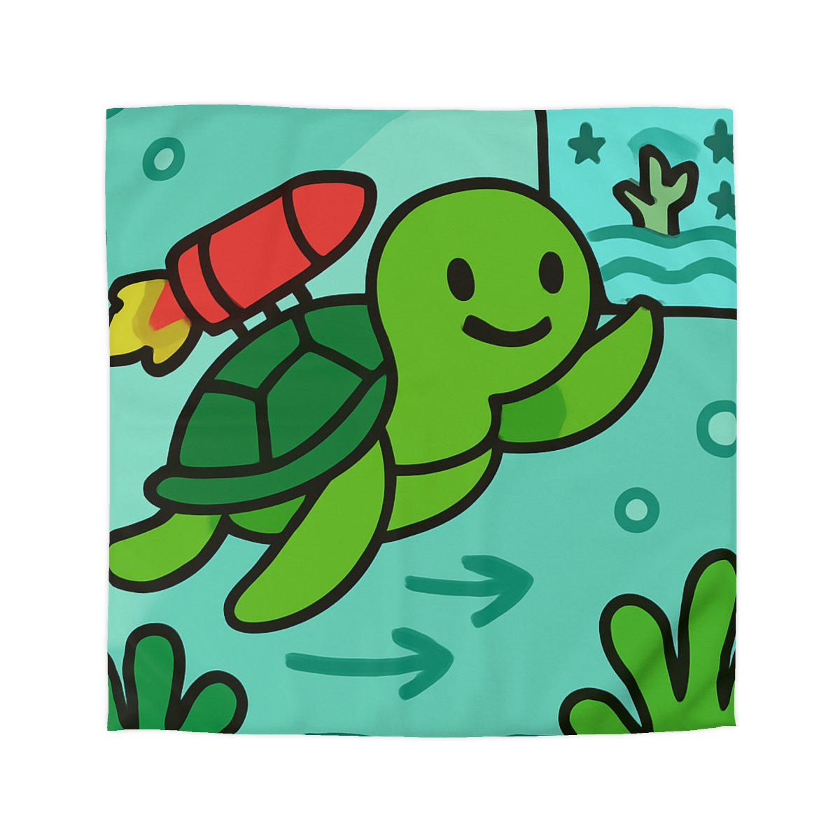 Underwater Rocket Turtle warm winter duvets