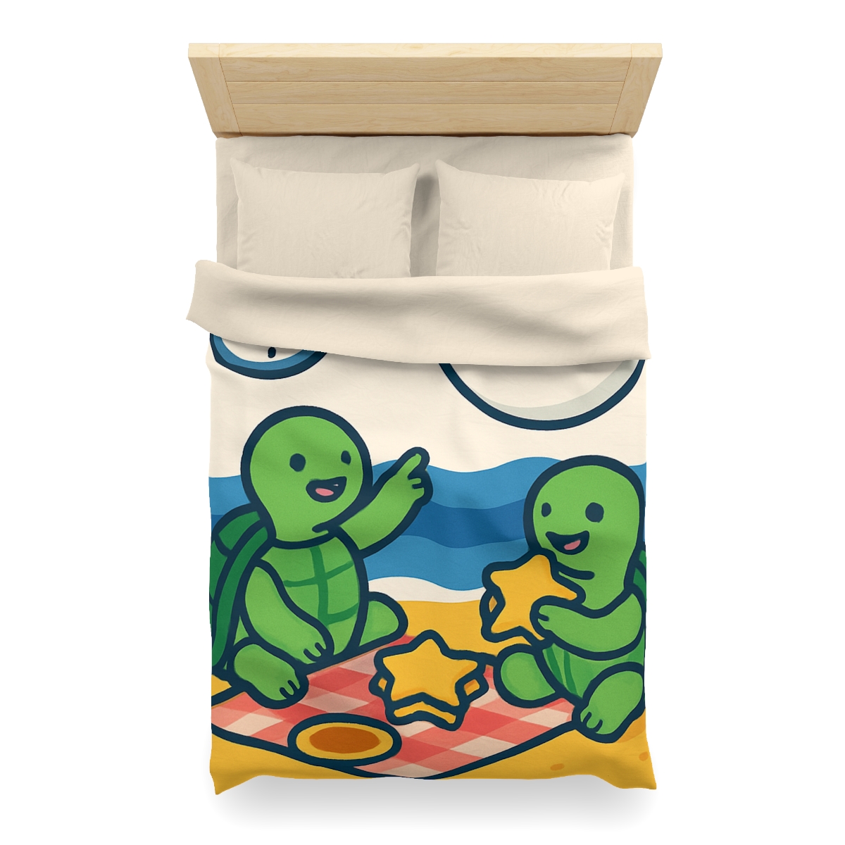 Moon Turtles Tide Time Picnic personalized bedding duvets