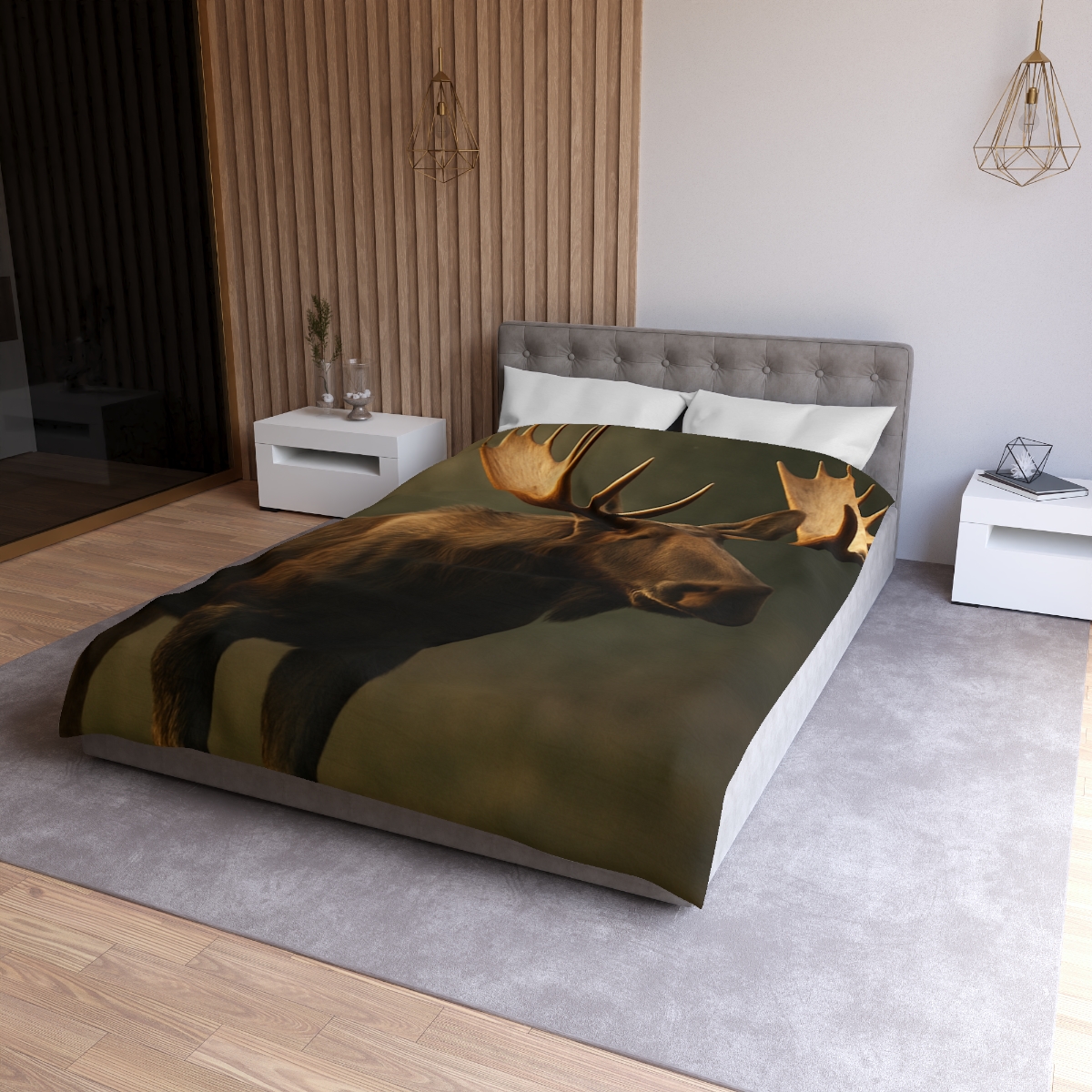 Starlit Crown Moose designer printed duvets