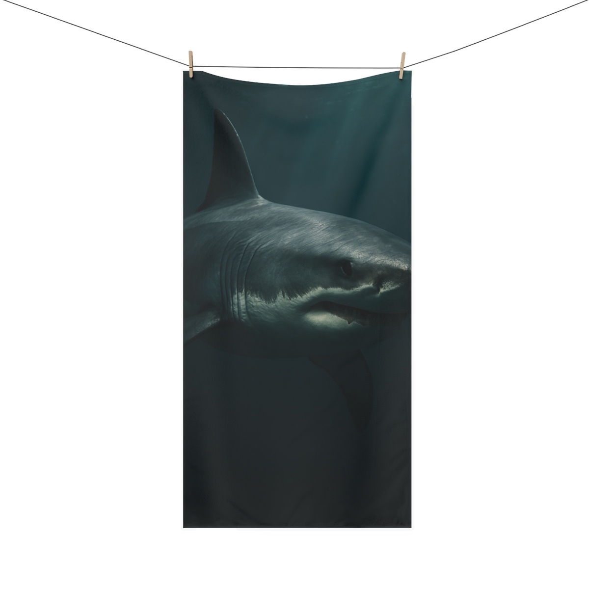 Silent Depths Great White Shark decorative home towels