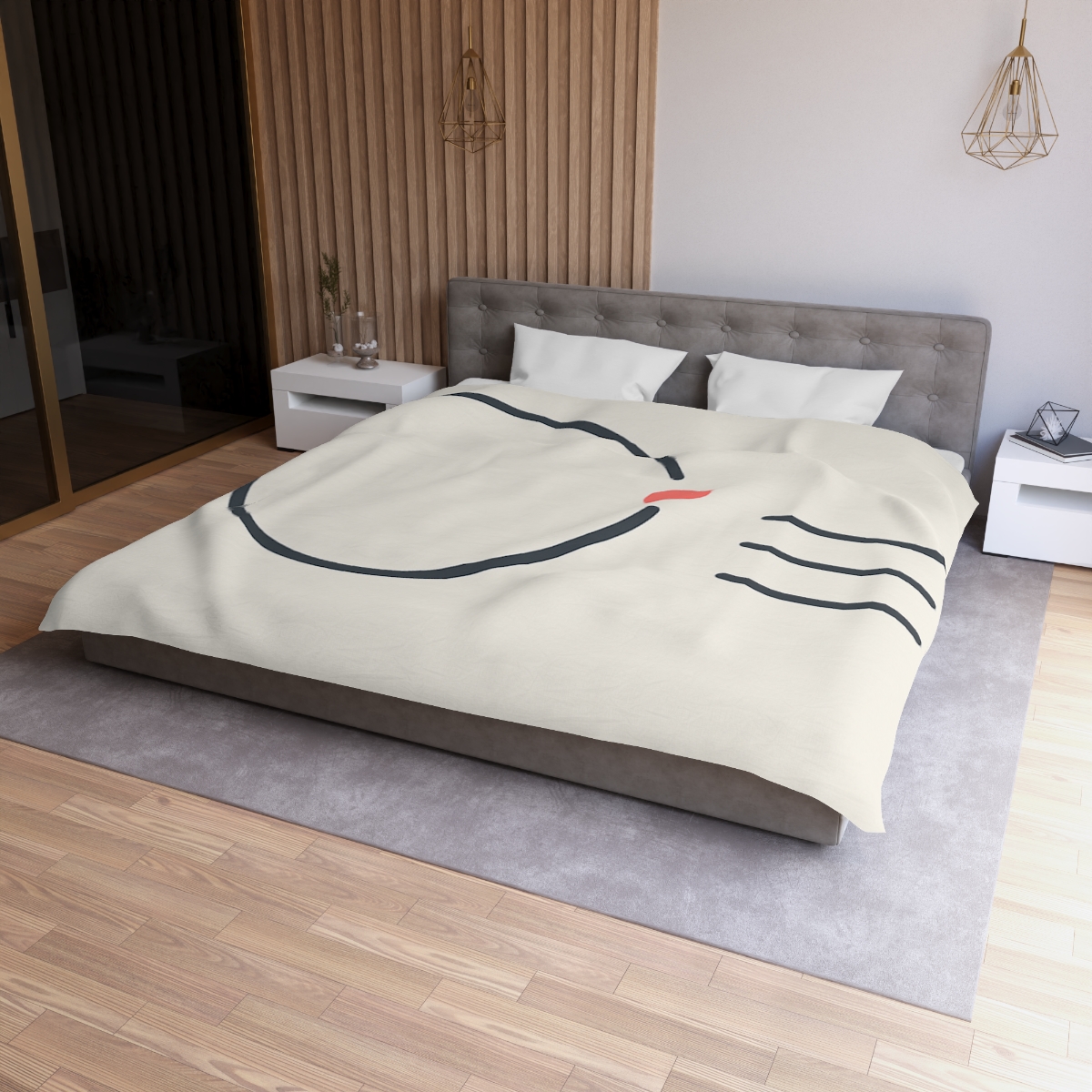 Offset Ring With Three Quiet Bars designer printed duvets