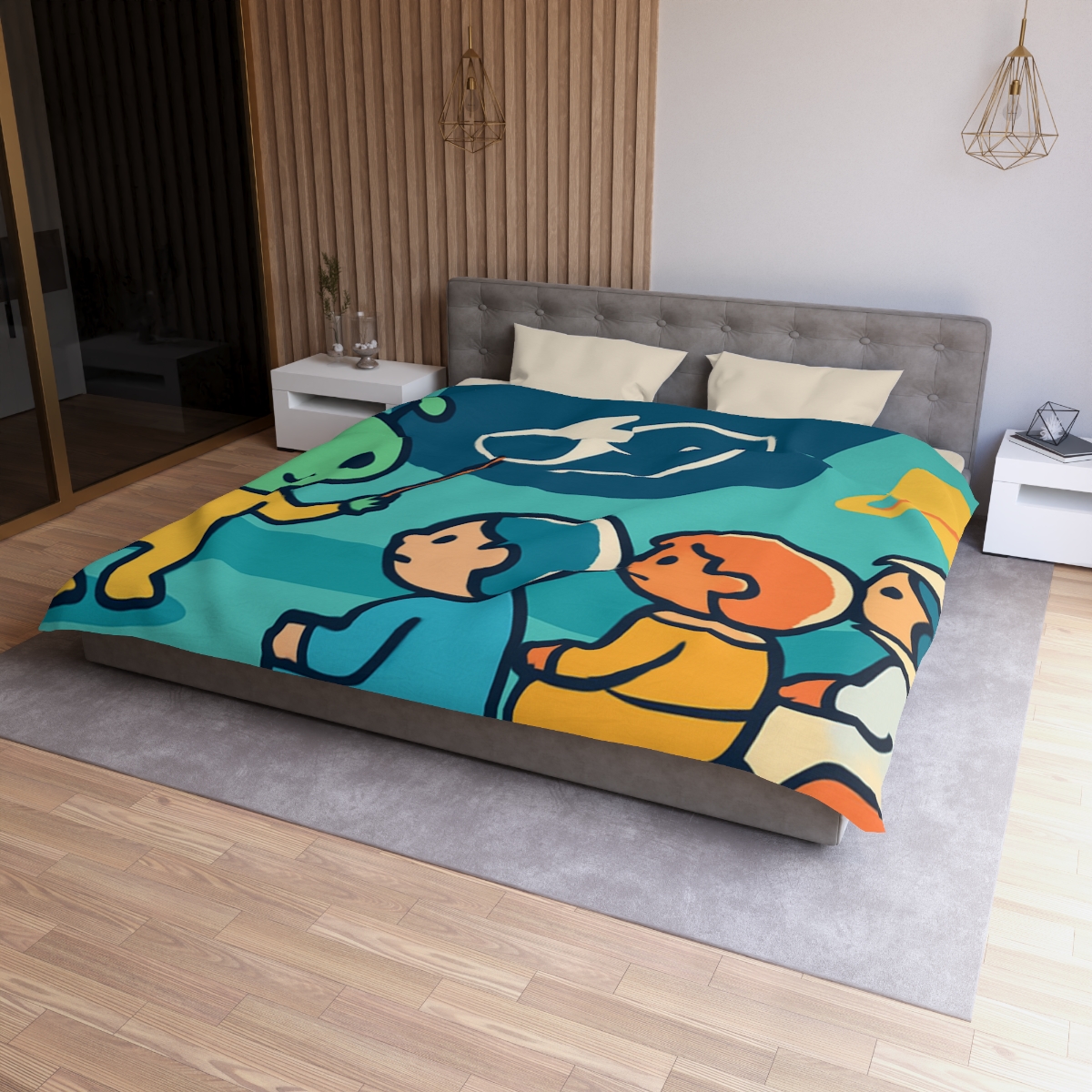 Comet Classroom On A Bubble Planet personalized bedding duvets