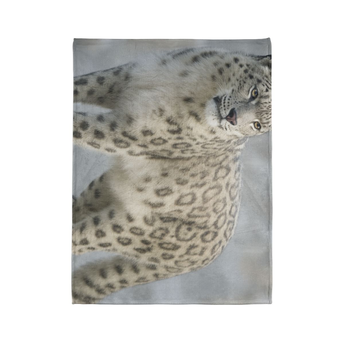 Snow Drift Hunter Snow Leopard personalized cozy blankets