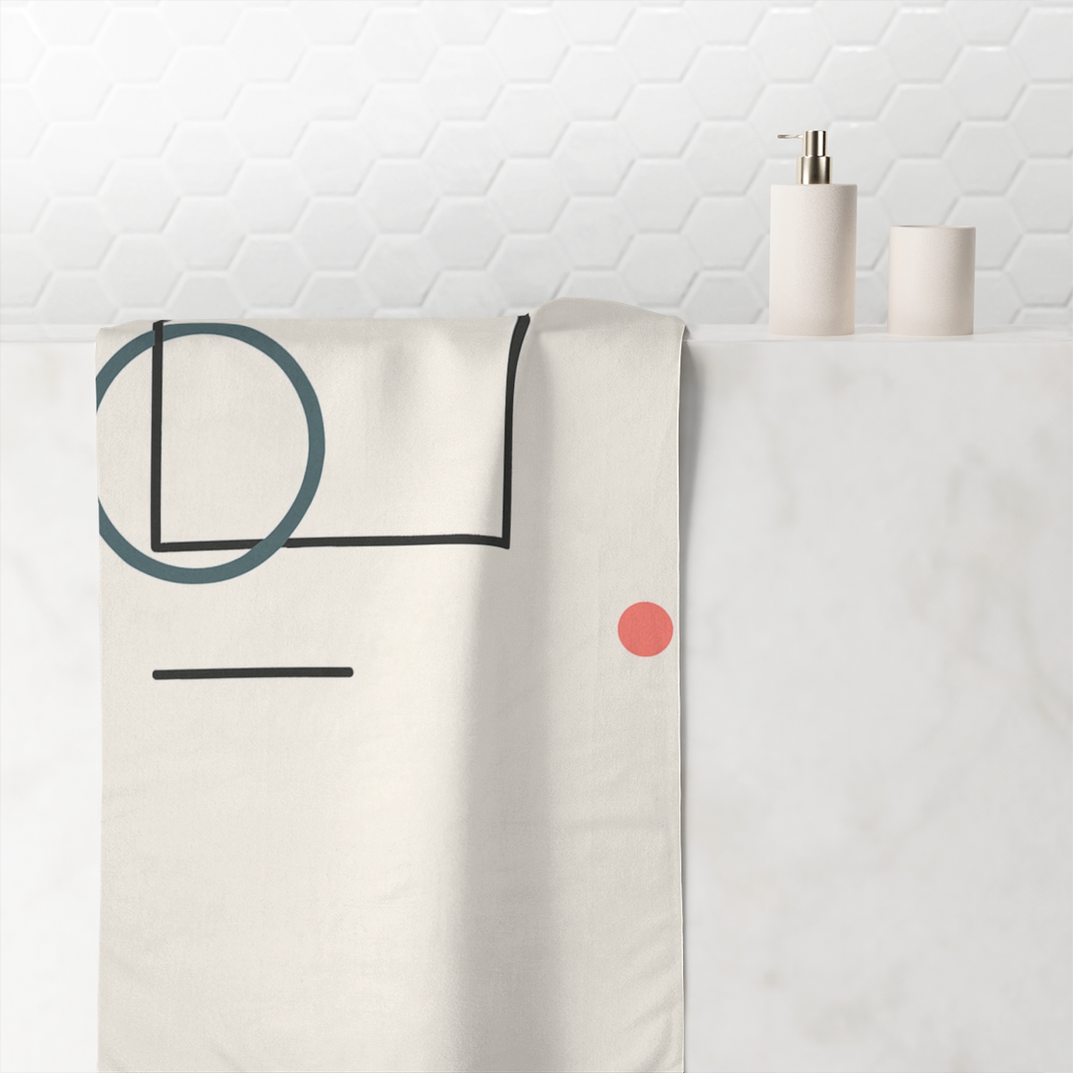 Offset Frame With Quiet Orbit custom towels