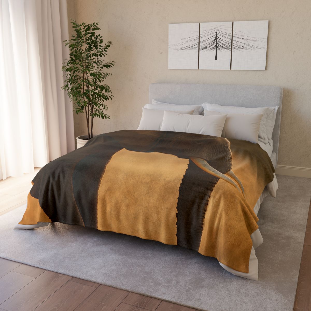 Gilded Horizon African Elephant unique gift blanketscustom blankets