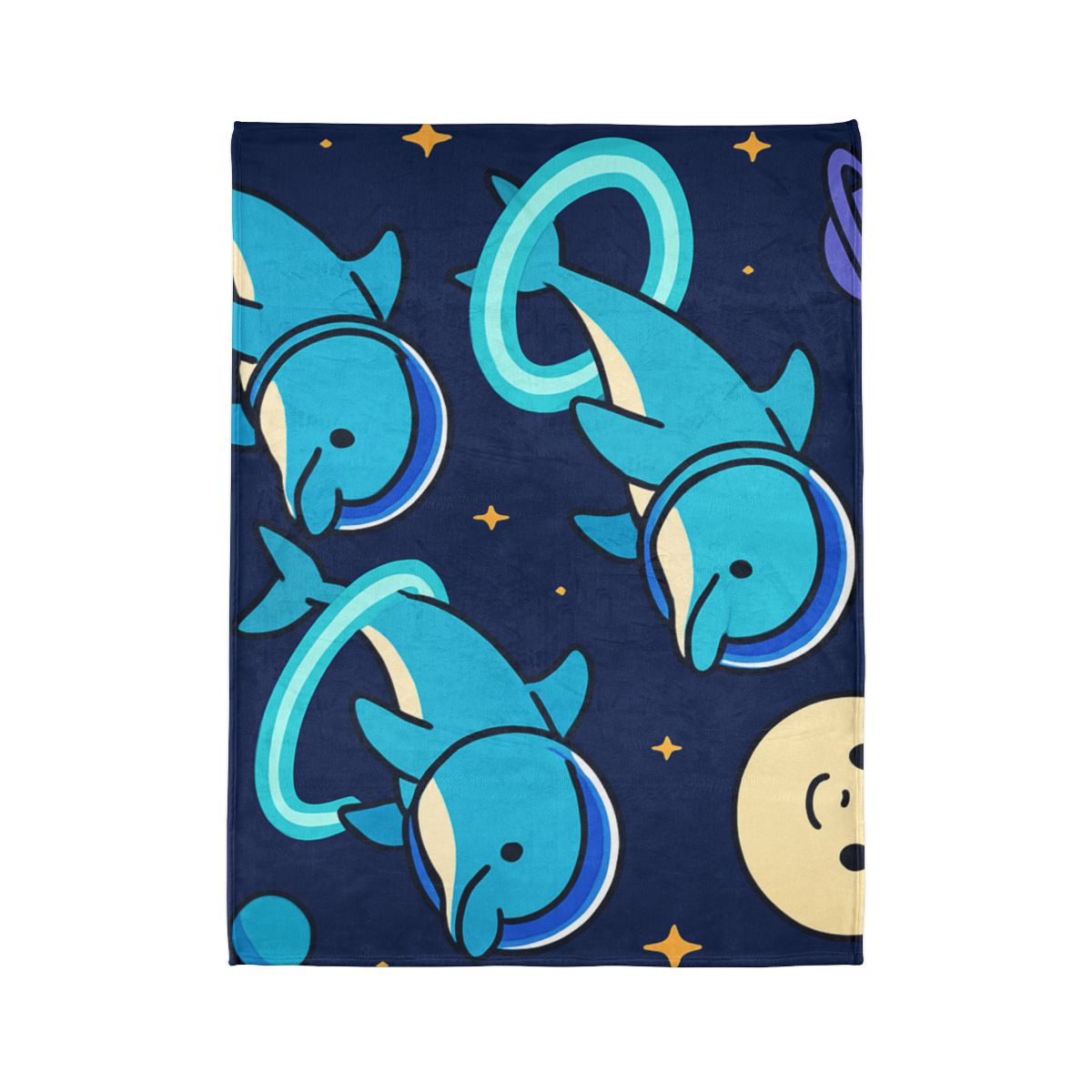 Cosmic Dolphin Playground trendy patterned blankets