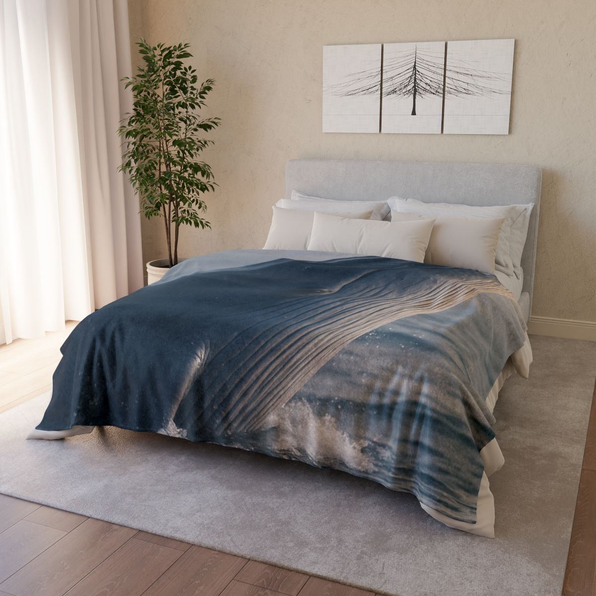 Ocean Song Blue Whale trendy patterned blankets