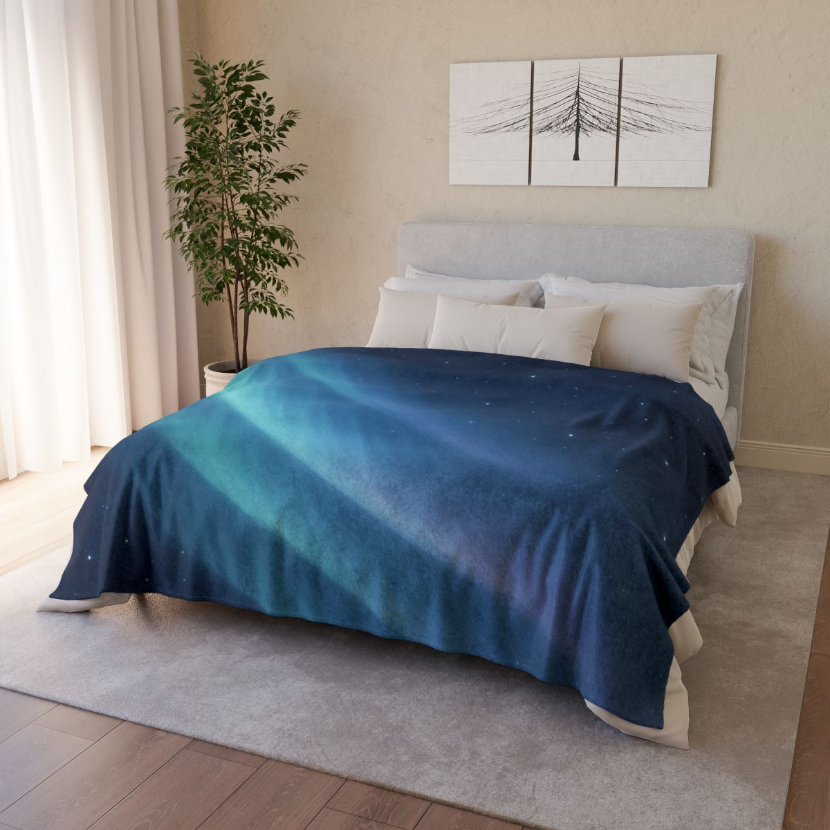Aurora Veil Starstream designer printed blankets