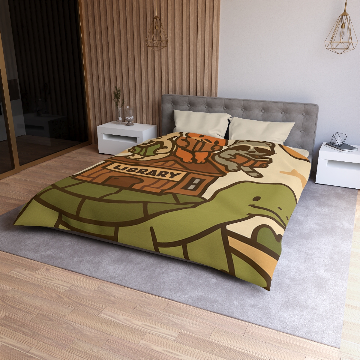 Time Traveling Turtle Library soft comforter duvets