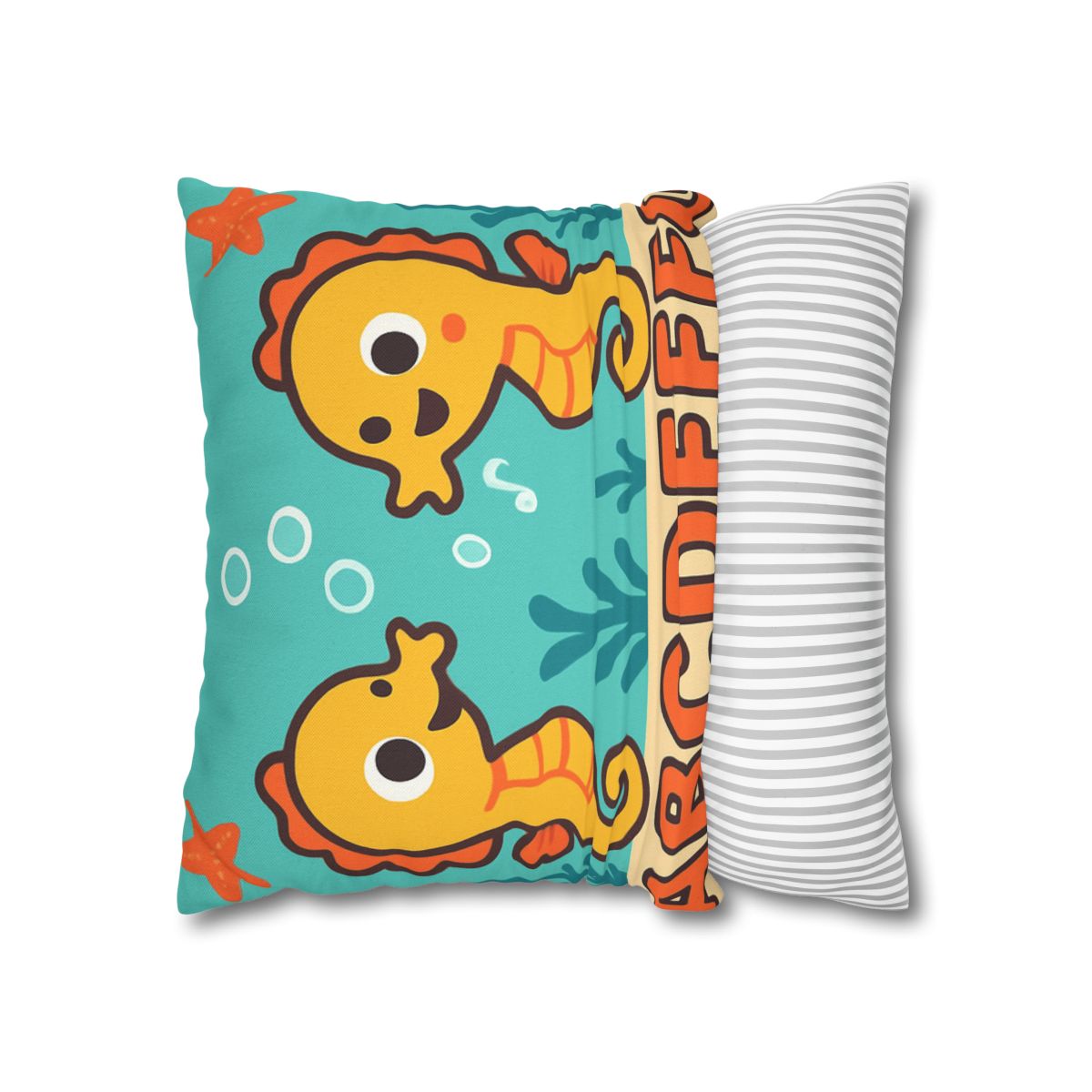 Underwater Alphabet Reef With Singing Seahorses personalized pillow covers